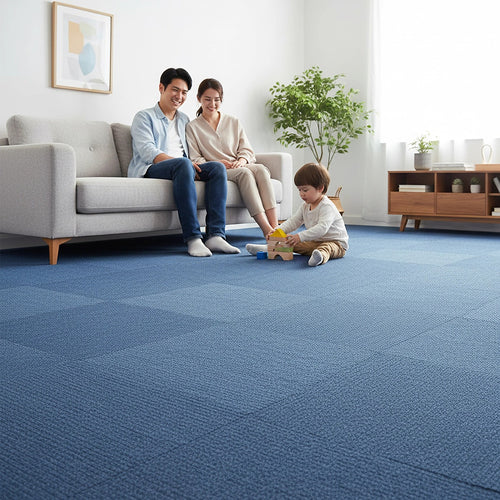 5m² Blue Carpet Tiles Set – Commercial & Home Flooring for Office, Retail & Living Areas
