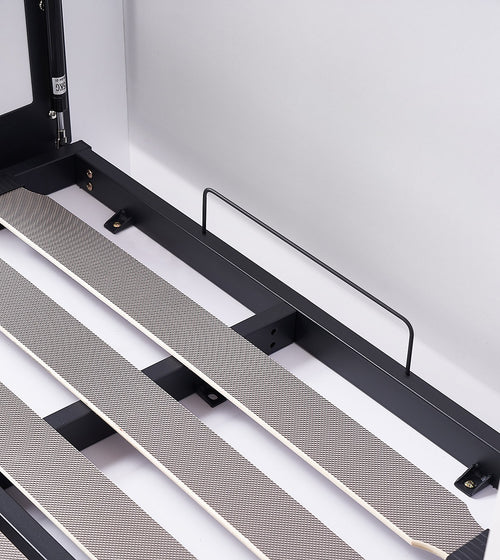 Single Wall Bed in White – Space Saving Murphy Bed Kit with Black Door Handle