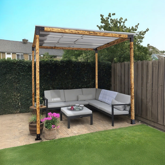 Pergola Kit with Matte Black Steel Brackets – Single - Heavy-Duty Outdoor DIY Hardware