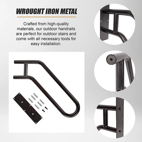 Handrail Steps Railing Outdoor Indoor Metal Rail