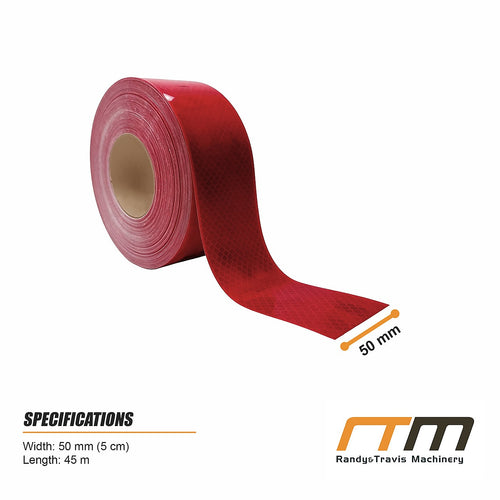 ECE104 Red Reflective Tape 50mm x 45m Truck Trailer Safety