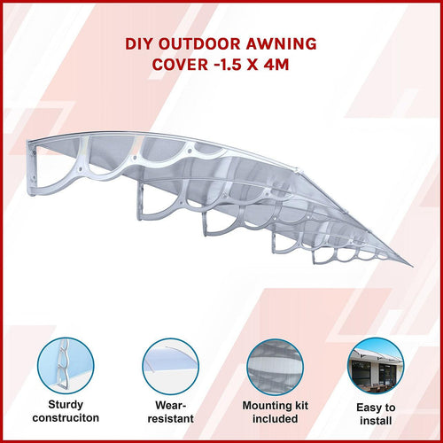 1.5 x 4m DIY Outdoor Awning Cover