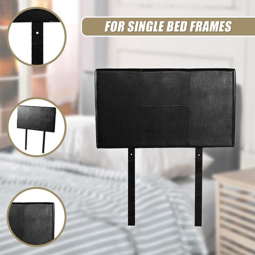 Single Black PU Leather Bed Headboard Bedhead