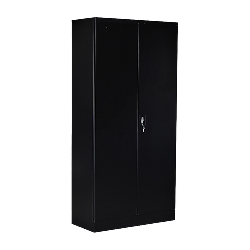 Two-Door Storage Locker Cabinet – Office, Gym & Shelf Unit with Secure Design in Black