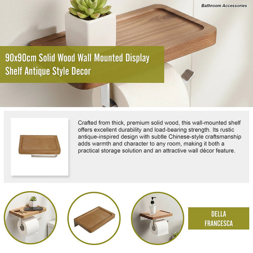 Toilet Paper Holder with Shelf Wall Mounted Bathroom Storage & Display