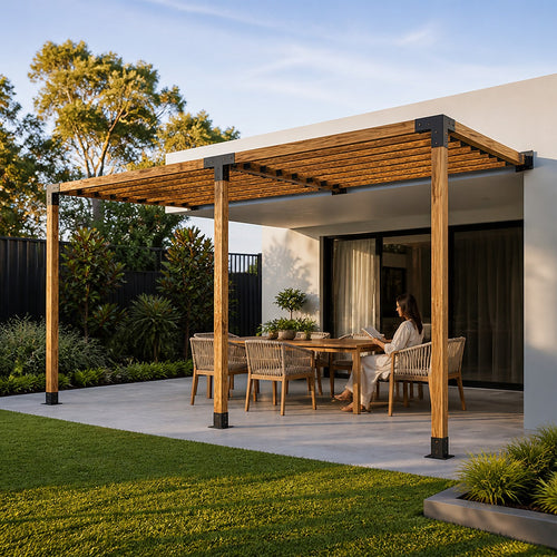 DIY Pergola Kit – Double Wall with Top Rafters Set with Brackets