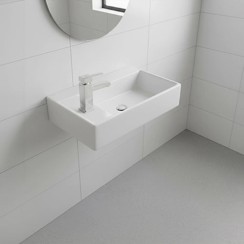 Wall Hung Hand Wash Basin – Small Ceramic Sink for Cloakroom, Toilet & Compact Bathrooms