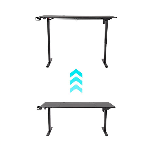 160cm Electric Standing Desk – Height Adjustable Sit Stand Office Table in Black Finish
