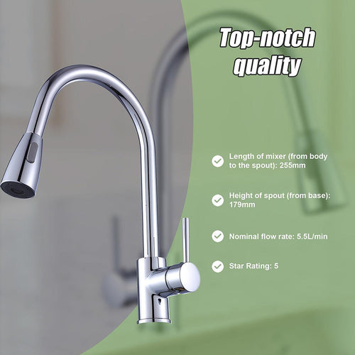  Basin Mixer Pull-Down Tap Faucet -Kitchen Laundry Bathroom Sink in Chrome