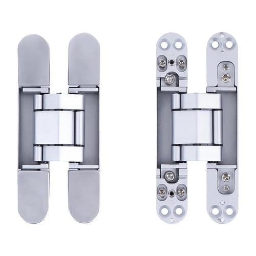 Hidden Door Hinges 180° Heavy Duty 3D Adjustable Silver 40kg Capacity
