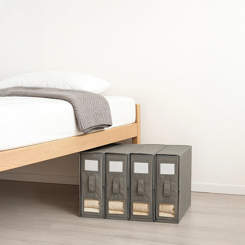 Foldable Fabric Storage Bins 4pc Set with Handles – Space-Saving Organisers for Bedroom & Laundry