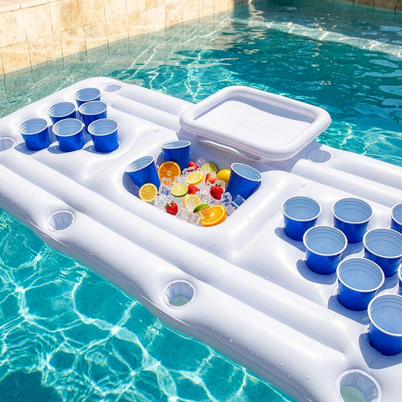Big PVC Inflatable Beer Pong Raft Floating Pool Party Pong Game Table ...