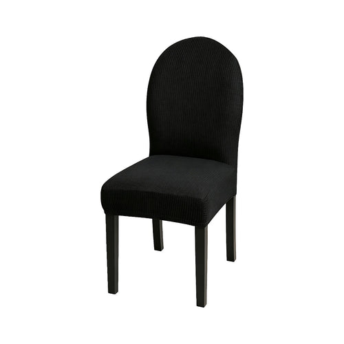 Dining Chair Covers 6 Pack Black Stretch Jacquard Washable Slipcovers