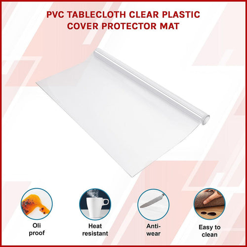 PVC Tablecloth Clear Plastic Cover Protector Mat 