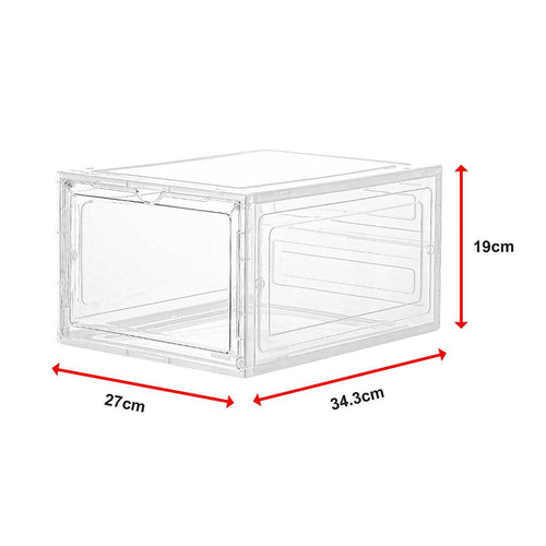 Sneaker Display Case Shoe Storage Organizer Box Stackable Plastic Clear Magnetic