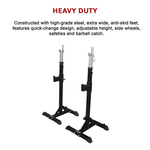 Adjustable Squat Rack Stand Pair for Bench Press & Barbell Weight Lifting
