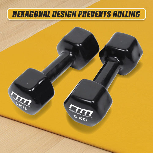5kg Dumbbells Pair PVC Hand Weights PVC Coated