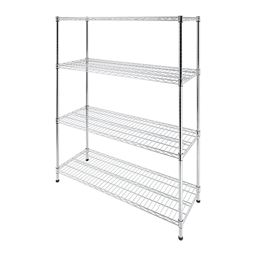 Modular Wire Storage Shelf 1500 x 600 x 1800mm Steel Shelving - Carbon Chrome Plated