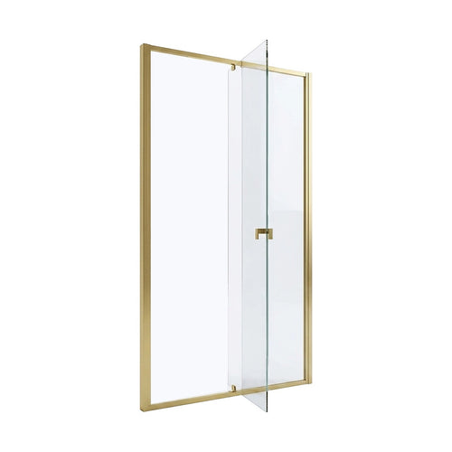 Adjustable Semi Frameless Shower Screen Front: (114~122)x195cm with Gold Hardware and No Side Return