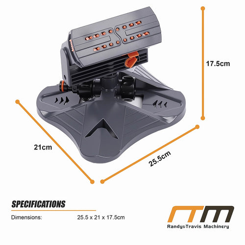 Garden Rotary Sprinkler 3 Arm 360° Adjustable Lawn Watering System