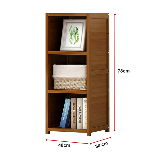 Bamboo Adjustable 3-Shelf Bookcase – Display Storage Rack Stand for Living Room, Bedroom or Home Décor