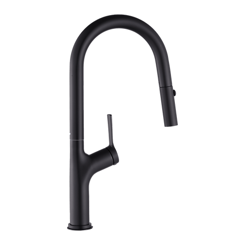 Kitchen Laundry Bathroom Basin Sink Pull Out Mixer Tap Faucet - Black