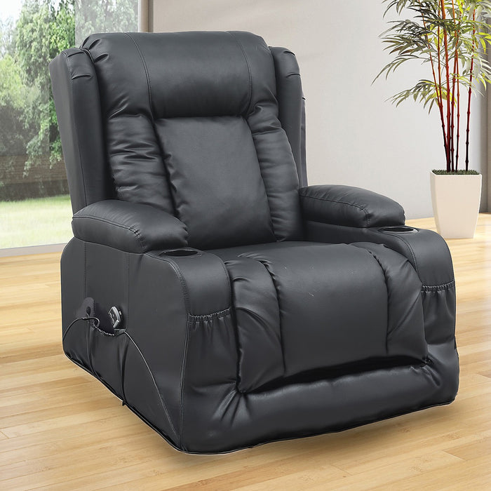 Black leather electric recliner chair hotsell