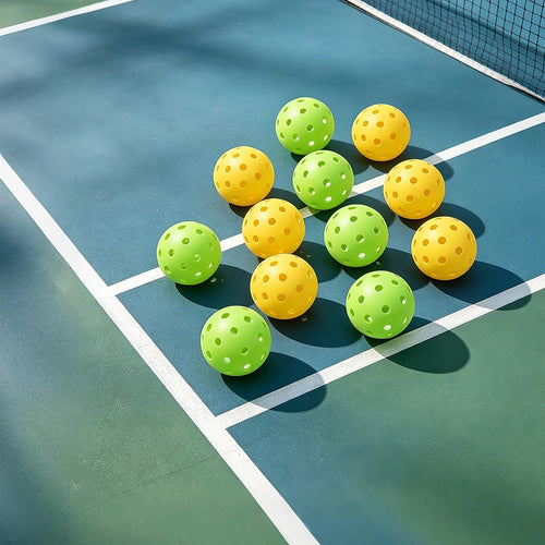12pcs Outdoor Pickleballs 40 Hole 74mm Pickle Balls Set