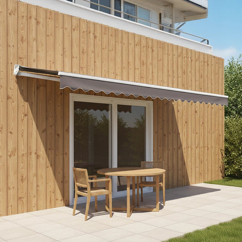 Automatic Retractable Awning 3x2.5m - Grey Outdoor Wall Sunshade