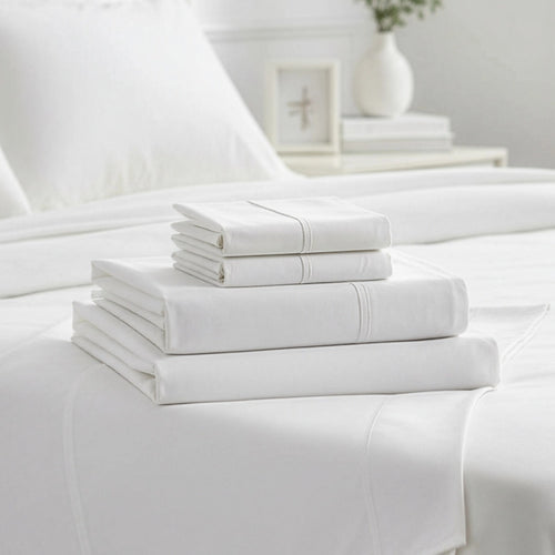 Queen Bed Sheet Set – 1800 Series Microfiber, Deep Pocket, Soft & Breathable, White