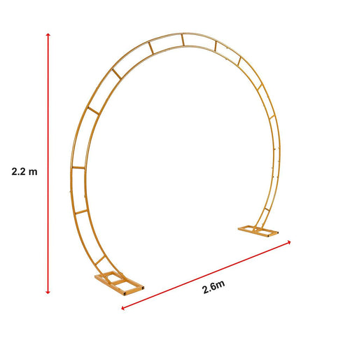 260cm Gold Metal Wedding Arch Round Balloon Birthday Party