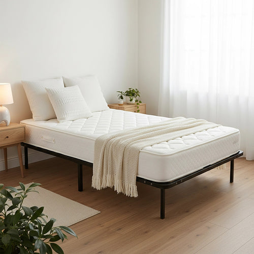 King Single Metal Bed Base with Slats – Heavy-Duty Steel Frame