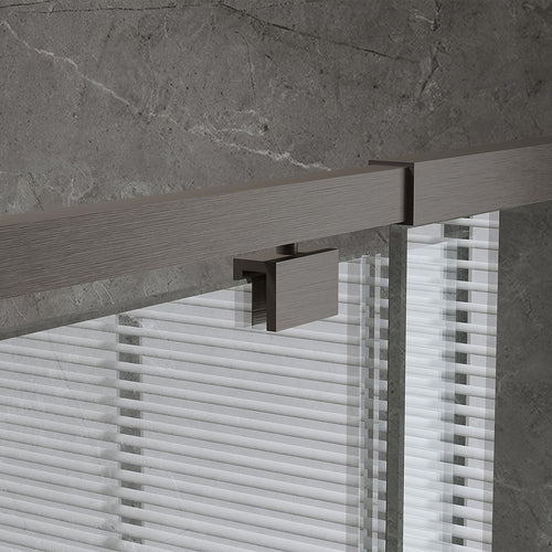 Semi-Frameless Shower Screen – Gunmetal, Front: (98~106)x195cm, Side: (98~101)x195cm