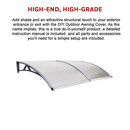 DIY Outdoor Awning Cover with Rain Gutter - 1 x 2m