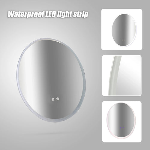 Oval Mirror LED Anti-Fog  Illuminated Bathroom Living Room