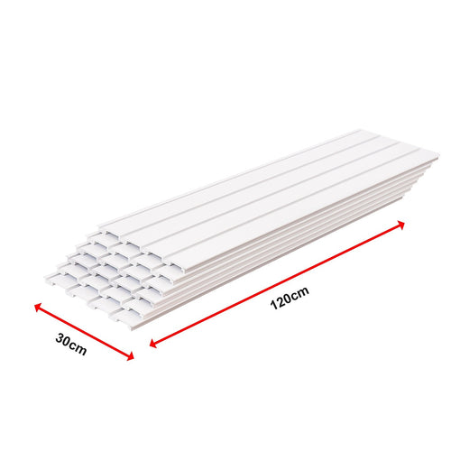 Slatwall Storage Pack for Retail Display Garage Storage - White PVC Panels