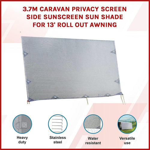 3.7 x 1.8m Caravan Privacy Screen Side Roll Out Awning