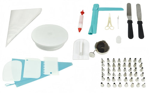 Cake Decorating Kit with Rotating Turntable – 164 Pieces