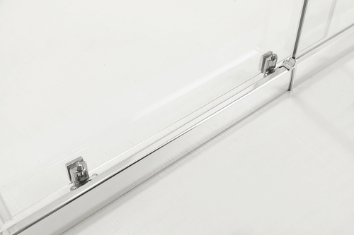 150mm Adjustable (1700x920mm) Single Door Sliding Glass Shower Screen with Shower Handle Style 3 - Chrome