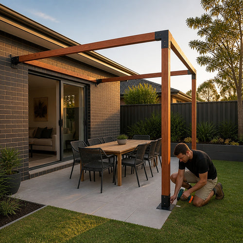 DIY Pergola Kit – Single Wall Mount Set with Brackets