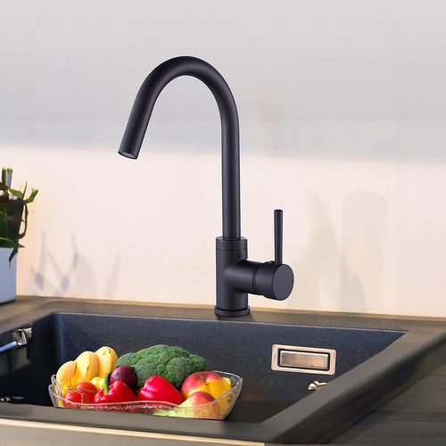 Kitchen Mixer Tap Faucet for Basin Laundry Sink in Black