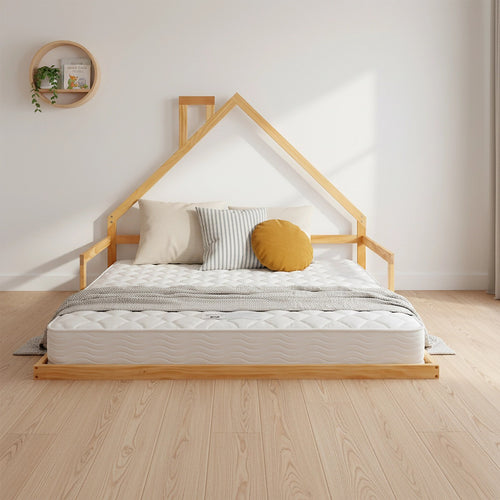 Low Bed for Kids - Wood Pine Wood Double Floor Bed