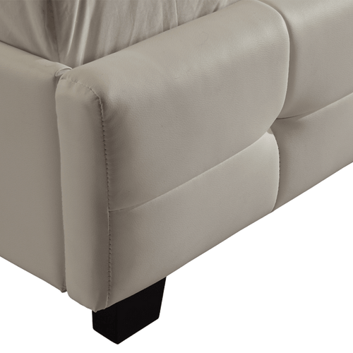 Double White PU Leather Deluxe Bed Frame