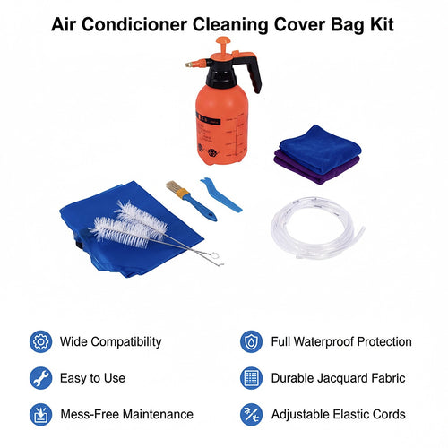 Air Conditioner Cleaning Cover Bag Kit – Leakproof Dust Protection for Split Systems