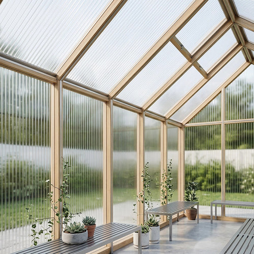 Polycarbonate Roofing Sheets Clear – UV Resistant Corrugated Roof Panels 105x210x1.6cm (5 Pack Bulk Pack)
