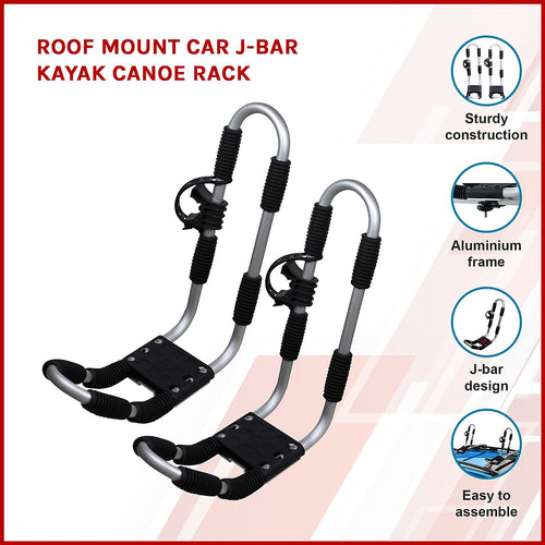 J-Bar Kayak Roof Rack – Car Mount Carrier for Canoe & SUP Transport