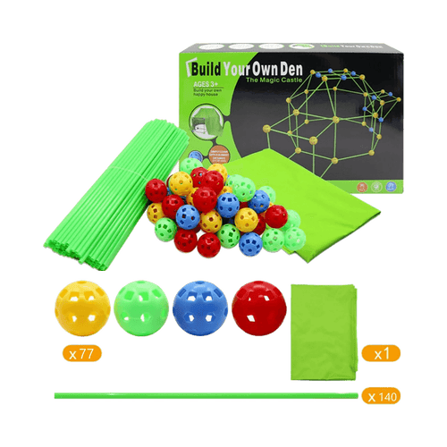 217pcs Kids Construction Fort Building Kit Castles 3D Play House Tent Toys