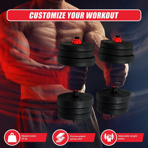 Adjustable Dumbbell Weights Set - 20kg 