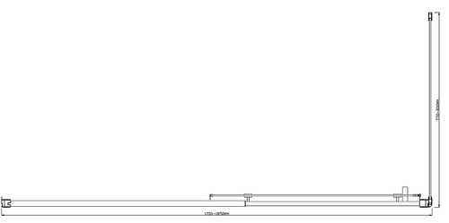 150mm Adjustable (1850x800mm) Single Door Sliding Glass Shower Screen with Shower Handle Style 2 - Chrome