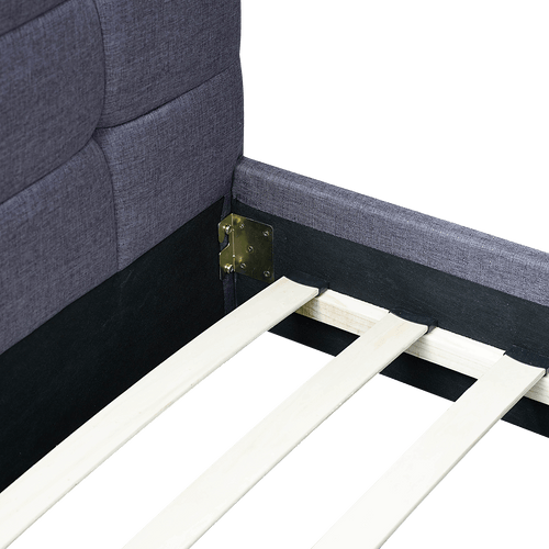 Queen Grey Linen Fabric Deluxe Bed Frame